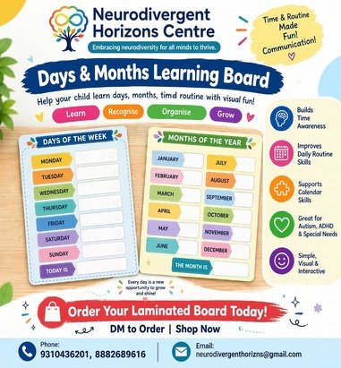 DAYS & MONTH LEARNING BOARD
